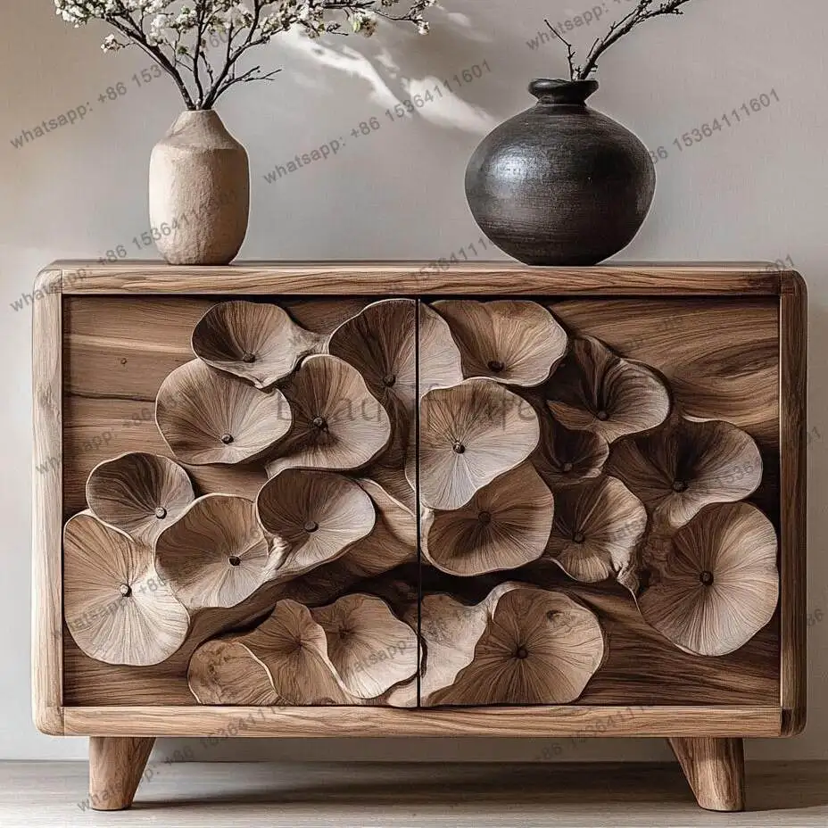 Wabi Sandy Wind Chinese-style retro solid wood dining side cabinet integrated storage against the wall, multi-functional storage
Wabi Sandy Wind Chinese-style retro solid wood dining side cabinet integrated storage against the wall, multi-functional storage