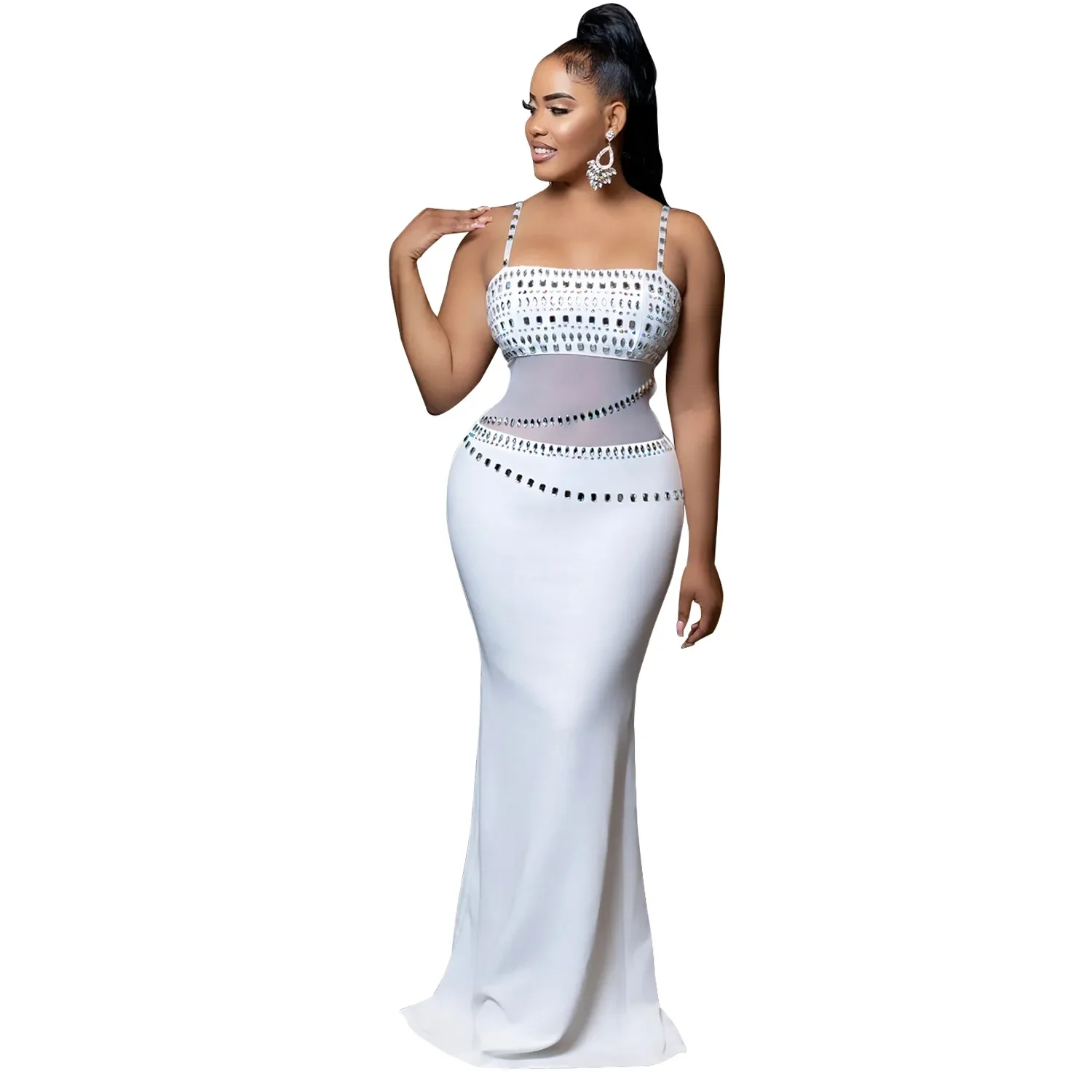 Women Mesh See Though Diamonds Hot Rhinestones Strap Bodycon Midi Maxi Dress 2024 Evening Party Club Party Long Dresses
Women Mesh See Though Diamonds Hot Rhinestones Strap Bodycon Midi Maxi Dress 2024 Evening Party Club Party Long Dresses