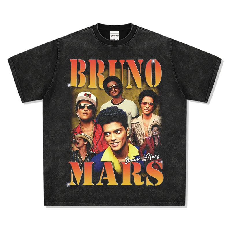 2025 Mars Bruno Mars American T-shirt Street Fashion Brand Vintage Print To Do Old Wash Heavy Short Sleeve High Quality Luxury
2025 Mars Bruno Mars American T-shirt Street Fashion Brand Vintage Print To Do Old Wash Heavy Short Sleeve High Quality Luxury