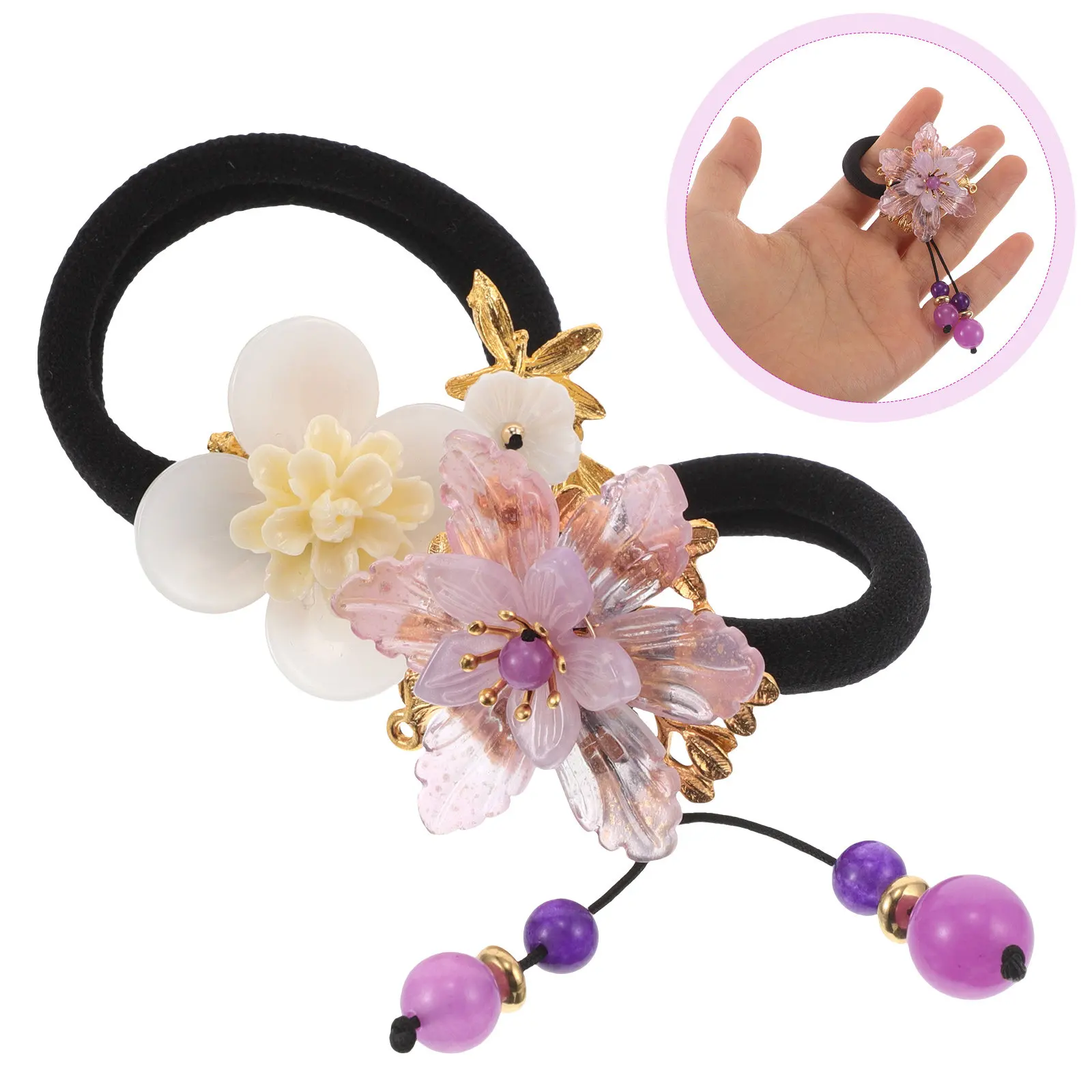 2Pcs Soft Fabric Vintage Chinese Hair Tie Scrunchies Purple White Thick Elastic Ponytail Holders for Women Woven Flower Hair
2Pcs Soft Fabric Vintage Chinese Hair Tie Scrunchies Purple White Thick Elastic Ponytail Holders for Women Woven Flower Hair