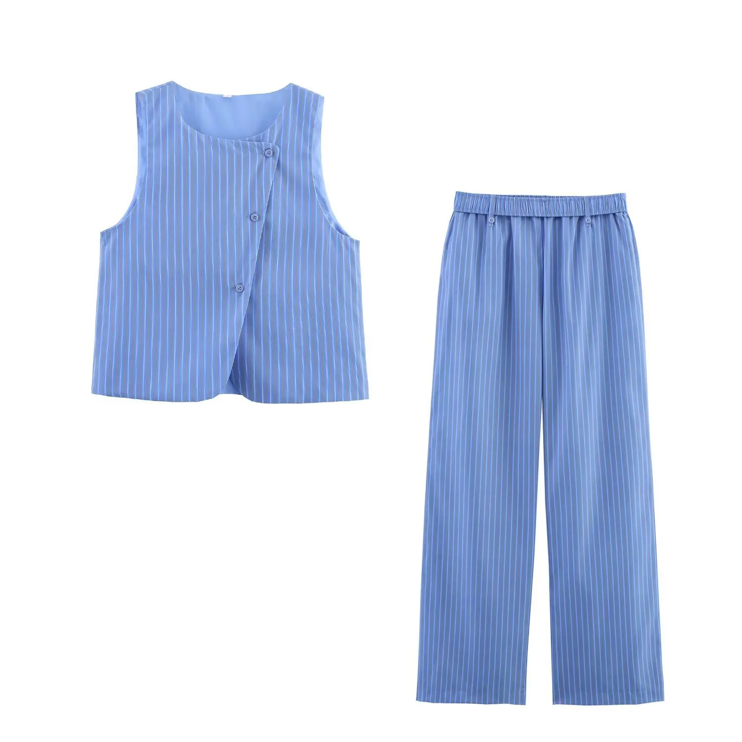 2025 Summer New Women's Clothing Two-piece Set Classic Summer Short Striped Vest Style Top Mid Waist Summer Holiday Casual Pants
2025 Summer New Women's Clothing Two-piece Set Classic Summer Short Striped Vest Style Top Mid Waist Summer Holiday Casual Pants
