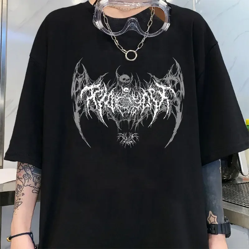 Women's T Shirt Harajuku Y2K Tops Bat Demon Punk Gothic Print T shirt Loose Casual Short Sleeve Oversized T-shirt
Women's T Shirt Harajuku Y2K Tops Bat Demon Punk Gothic Print T shirt Loose Casual Short Sleeve Oversized T-shirt