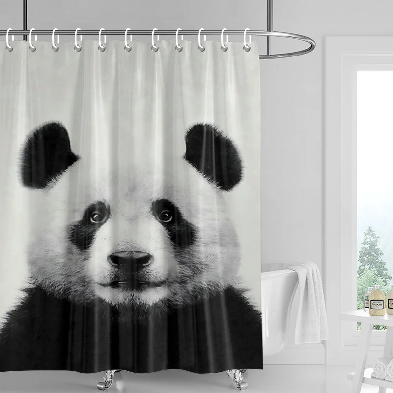 Занавеска для душа Panda-черно-белый портрет панды с выразительными глазами, простая водонепроницаемая ткань для украшения ванной комнаты 
Занавеска для душа Panda-черно-белый портрет панды с выразительными глазами, простая водонепроницаемая ткань для украшения ванной комнаты
