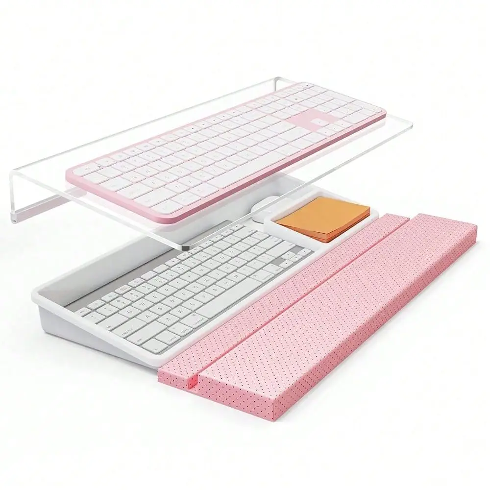 In 1 Keyboard Stand W Wrist Rest And Storage Tray Klearlook Ultra Comfortable PU Leather Wrist Pad Acrylic Keyboard Riser, 16.9
In 1 Keyboard Stand W Wrist Rest And Storage Tray Klearlook Ultra Comfortable PU Leather Wrist Pad Acrylic Keyboard Riser, 16.9