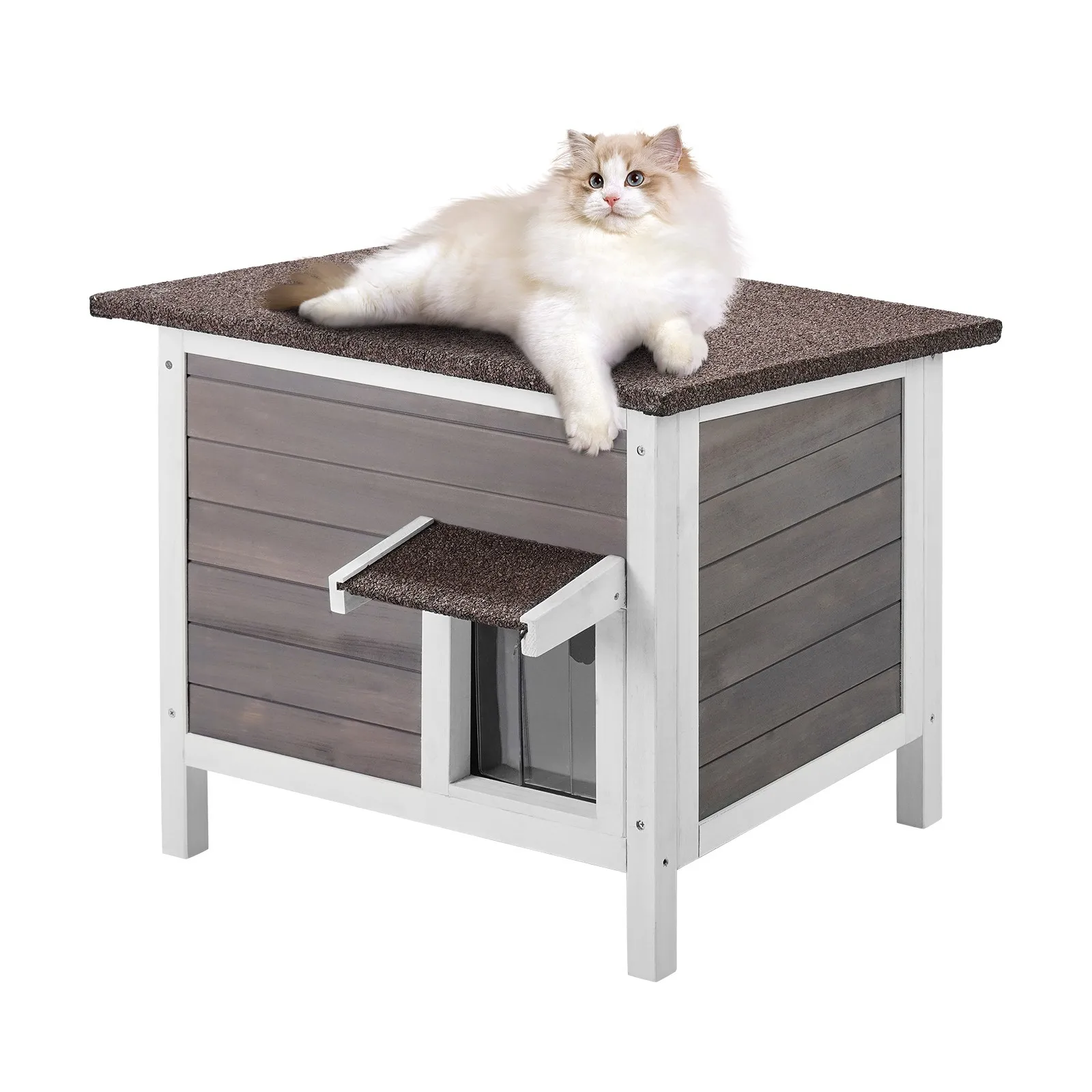 Outdoor Cat House Wooden Shelter for Stray Cats with Roof and Waterproof PVC Flap Door Weatherproof Insulated Feline Hideout
Outdoor Cat House Wooden Shelter for Stray Cats with Roof and Waterproof PVC Flap Door Weatherproof Insulated Feline Hideout
