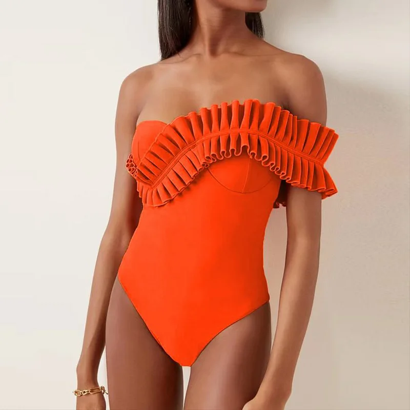 One Piece Swimsuit 2025 New Sexy Solid Ruffle Swimwear Women Yellow Bathing Suit Beach Wear Backless Monokini
One Piece Swimsuit 2025 New Sexy Solid Ruffle Swimwear Women Yellow Bathing Suit Beach Wear Backless Monokini