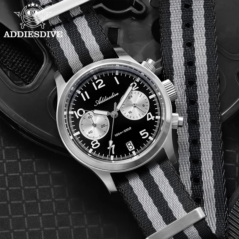 ADDIESDIVE 39mm New Chronograph Men Watch Sapphire Glass 100M Waterproof Luminous 316L Stainless Steel Watch Men's Quartz Watch
ADDIESDIVE 39mm New Chronograph Men Watch Sapphire Glass 100M Waterproof Luminous 316L Stainless Steel Watch Men's Quartz Watch