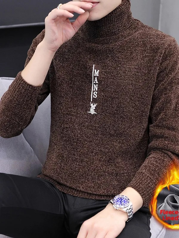 Мужской утепленный вязаный свитер с флисовой подкладкой, теплый пуловер с круглым вырезом, осенне-зимняя повседневная одежда, полиэстер, длинный рукав
Мужской утепленный вязаный свитер с флисовой подкладкой, теплый пуловер с круглым вырезом, осенне-зимняя повседневная одежда, полиэстер, длинный рукав