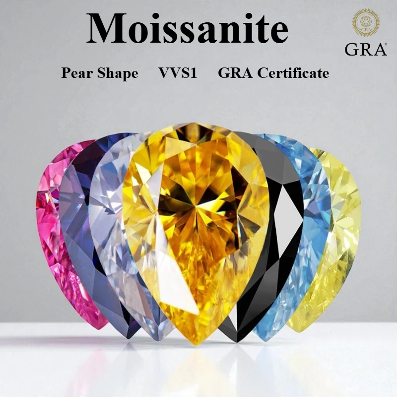 Moissanite Pear Shape VVS1 Charms DIY Beads for Jewelry Making Pendant Materials with Certificate 
Moissanite Pear Shape VVS1 Charms DIY Beads for Jewelry Making Pendant Materials with Certificate