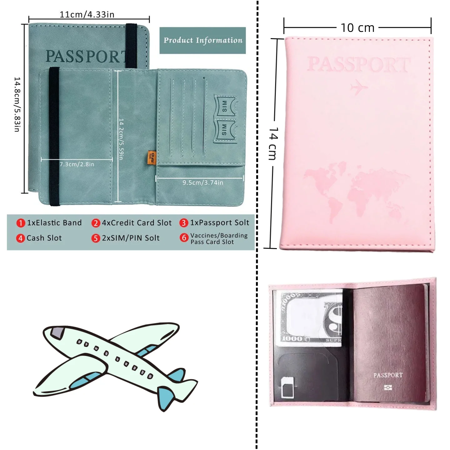 Vintage RFID Passport Cover for Women & Men - Multi-Function PU Leather Wallet Case with ID/Bank Card Slots, Travel Accessory
Vintage RFID Passport Cover for Women & Men - Multi-Function PU Leather Wallet Case with ID/Bank Card Slots, Travel Accessory