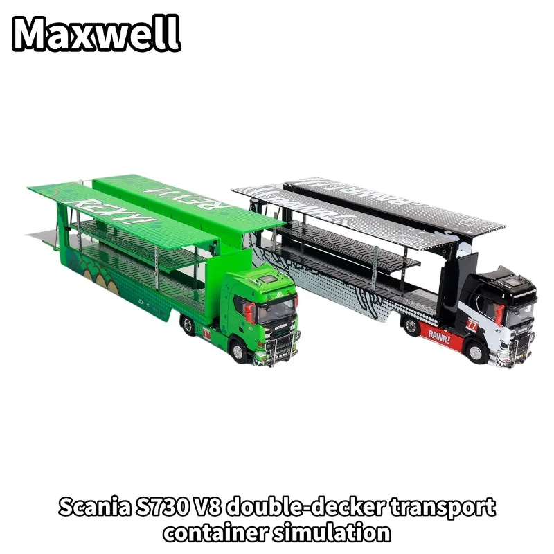 Maxwell 1:64 Scania S730 V8 double-decker transport container simulation alloy model, boys' gift toy, adult collection piece.
Maxwell 1:64 Scania S730 V8 double-decker transport container simulation alloy model, boys' gift toy, adult collection piece.