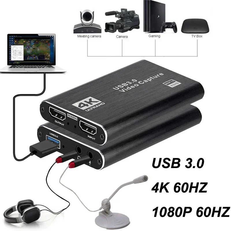 Карта видеозахвата USB3.0, 4K, 60 Гц, петлевой микрофон, USB 2,0, 1080P, HDMI, аудио-видео запись для PS, игровой ТВ-приставки, камеры, ПК, прямая трансляция
Карта видеозахвата USB3.0, 4K, 60 Гц, петлевой микрофон, USB 2,0, 1080P, HDMI, аудио-видео запись для PS, игровой ТВ-приставки, камеры, ПК, прямая трансляция