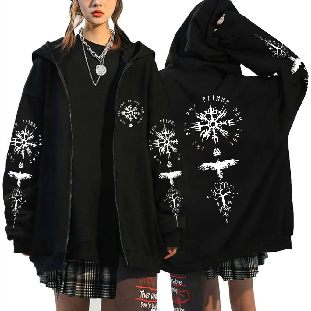 Viking Runic Compass Zipper Hoodie Men's Gothic Rock Oversized Zip Up Jacket Men Women Casual Fleece Cotton Zip Up Sweatshirts
Viking Runic Compass Zipper Hoodie Men's Gothic Rock Oversized Zip Up Jacket Men Women Casual Fleece Cotton Zip Up Sweatshirts