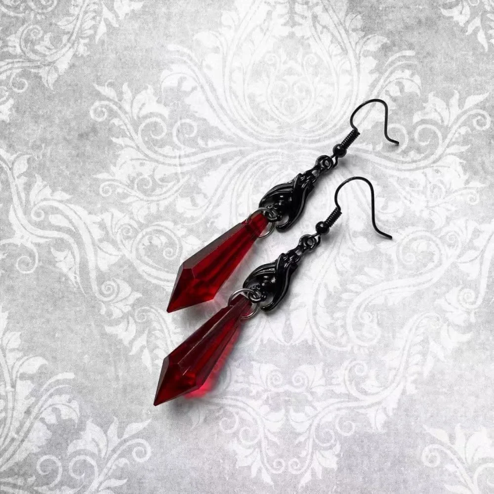 Vintage Alternative Jewelry Red Crystal Teardrop Gothic Black Bat Earrings Lover Halloween Gift
Vintage Alternative Jewelry Red Crystal Teardrop Gothic Black Bat Earrings Lover Halloween Gift