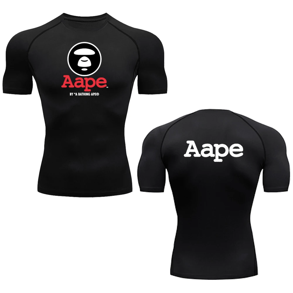 Men Aape Logo Compression Short Sleeve T-shirt Quick Dry Breathable Sports Tee Gym Running Basketball Workout Elastic Baselayer
Men Aape Logo Compression Short Sleeve T-shirt Quick Dry Breathable Sports Tee Gym Running Basketball Workout Elastic Baselayer