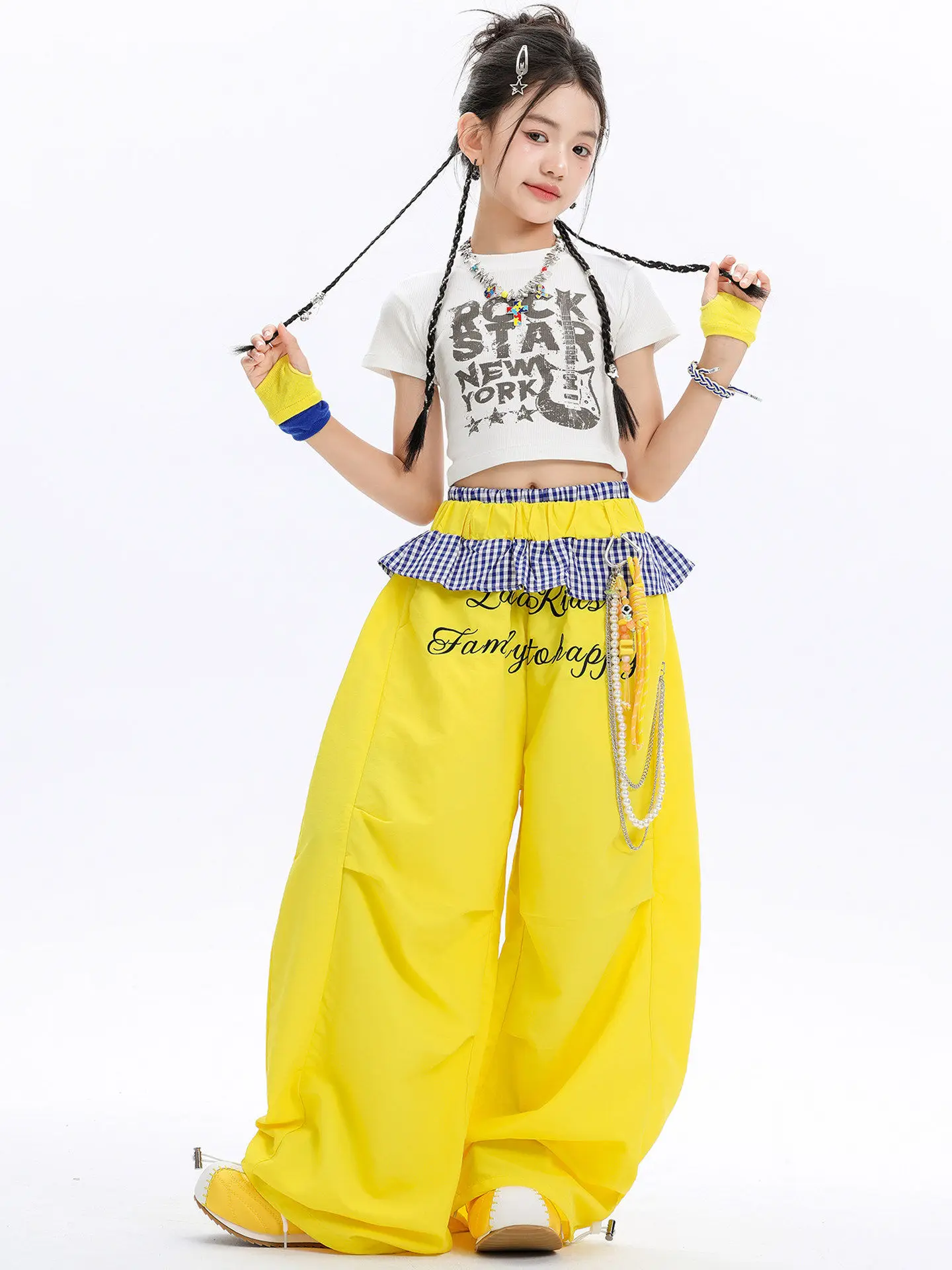 2026 New Girls Top Yellow Cargo Pants Suit Hip Hop Clothes Jazz Dance Costume Street Dance Wear Clothing Practice Wear DQL12873
2026 New Girls Top Yellow Cargo Pants Suit Hip Hop Clothes Jazz Dance Costume Street Dance Wear Clothing Practice Wear DQL12873