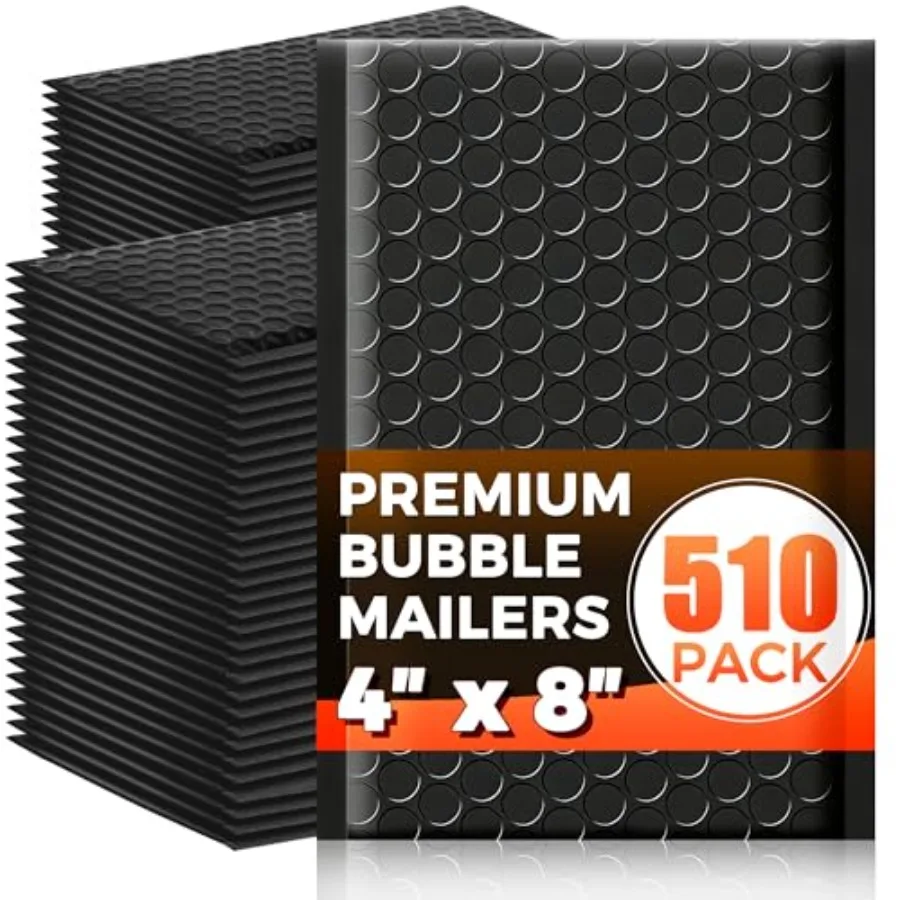 510-Pack Bubble Mailer 4'' x 8'' - Self-Sealing Waterproof Small Mailing Envelopes Padded Lightweight Shipping Bags for Accesso
510-Pack Bubble Mailer 4'' x 8'' - Self-Sealing Waterproof Small Mailing Envelopes Padded Lightweight Shipping Bags for Accesso
