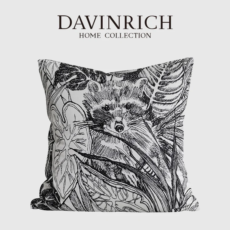 DAVINRICH Toile De Jouy Jungle Plant Raccoon Animal Embroidered Throw Pillow Cover Luxury Square Cushion Case for Couch Sofa Bed
DAVINRICH Toile De Jouy Jungle Plant Raccoon Animal Embroidered Throw Pillow Cover Luxury Square Cushion Case for Couch Sofa Bed