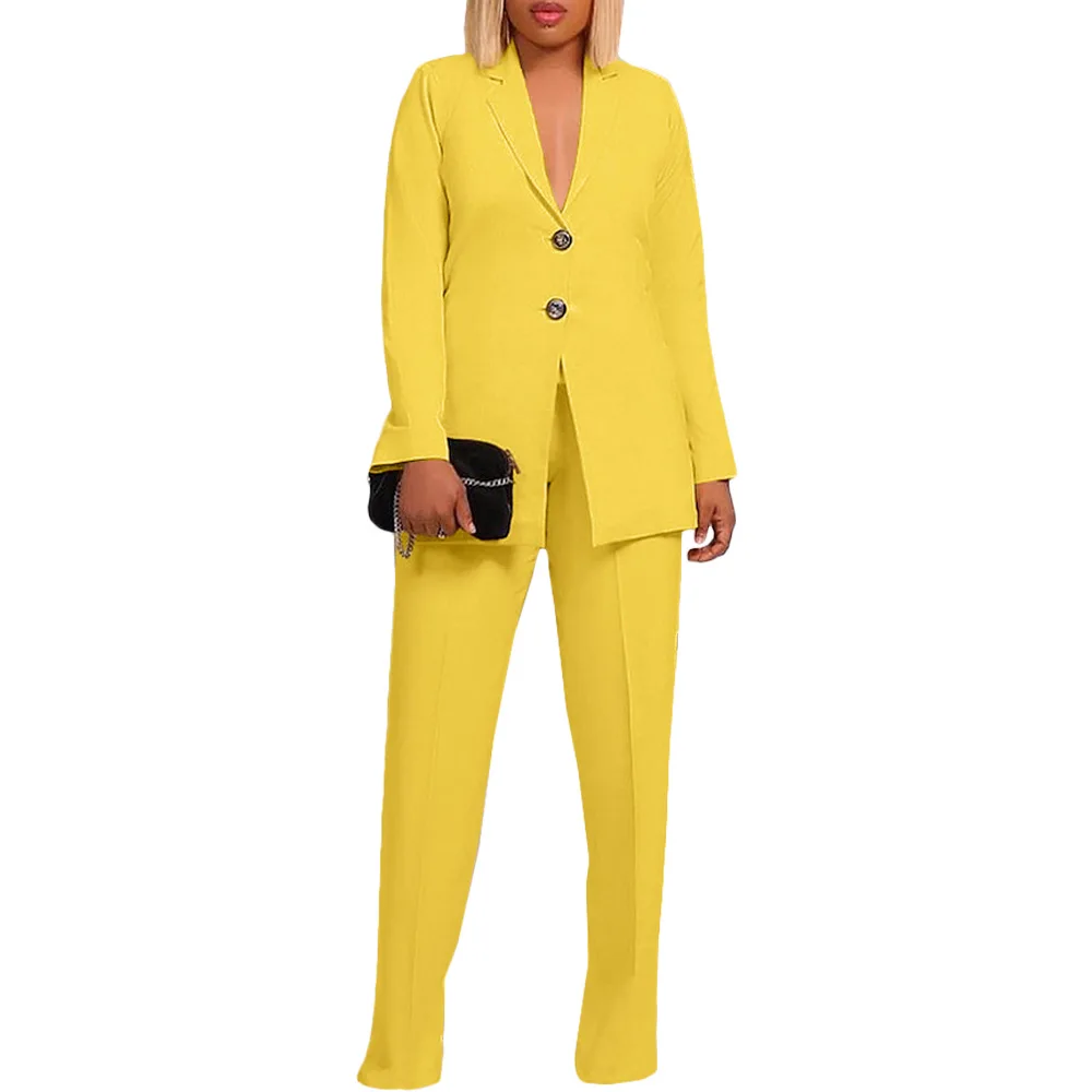 2024 Elegant Suit Solid Work Business Two Piece Sets Women Slim Fit Suit Notched Lapel Button Coat Tops Pants Suit Women
2024 Elegant Suit Solid Work Business Two Piece Sets Women Slim Fit Suit Notched Lapel Button Coat Tops Pants Suit Women