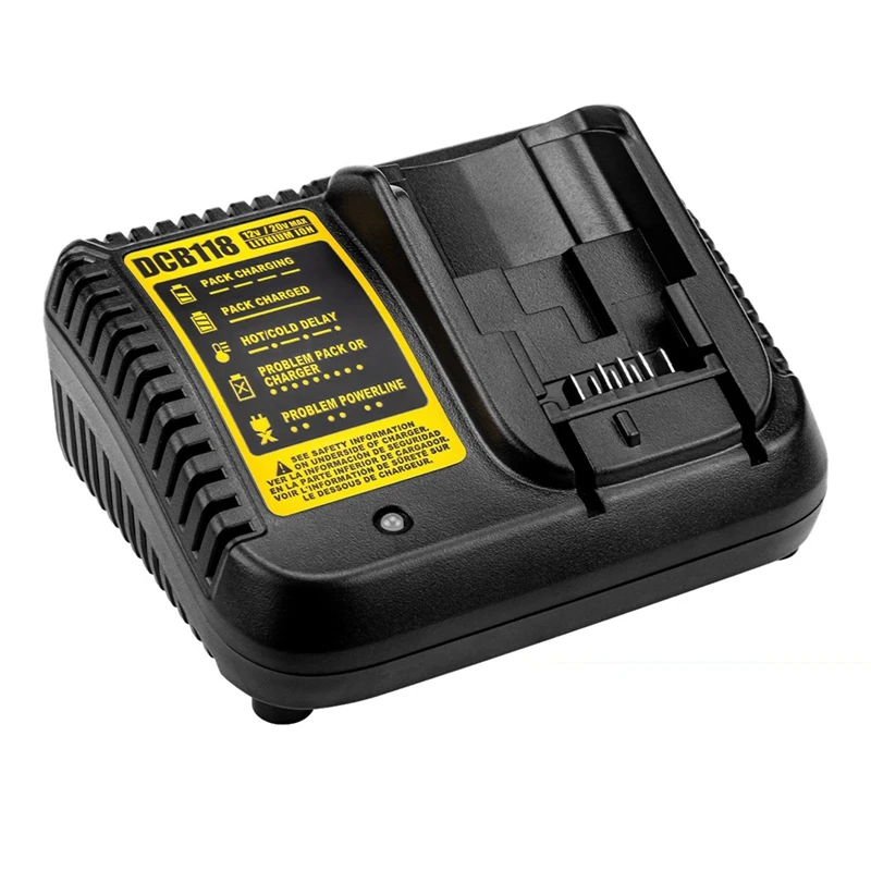 Зарядное устройство DCB118 для аккумуляторов Dewalt, 12 В, 14,4 В, 18 в, 20 в, DCB200, DCB201, DCB203, DCB205, DCB206, DCB140 и DCB121, штепсельная вилка стандарта США
Зарядное устройство DCB118 для аккумуляторов Dewalt, 12 В, 14,4 В, 18 в, 20 в, DCB200, DCB201, DCB203, DCB205, DCB206, DCB140 и DCB121, штепсельная вилка стандарта США