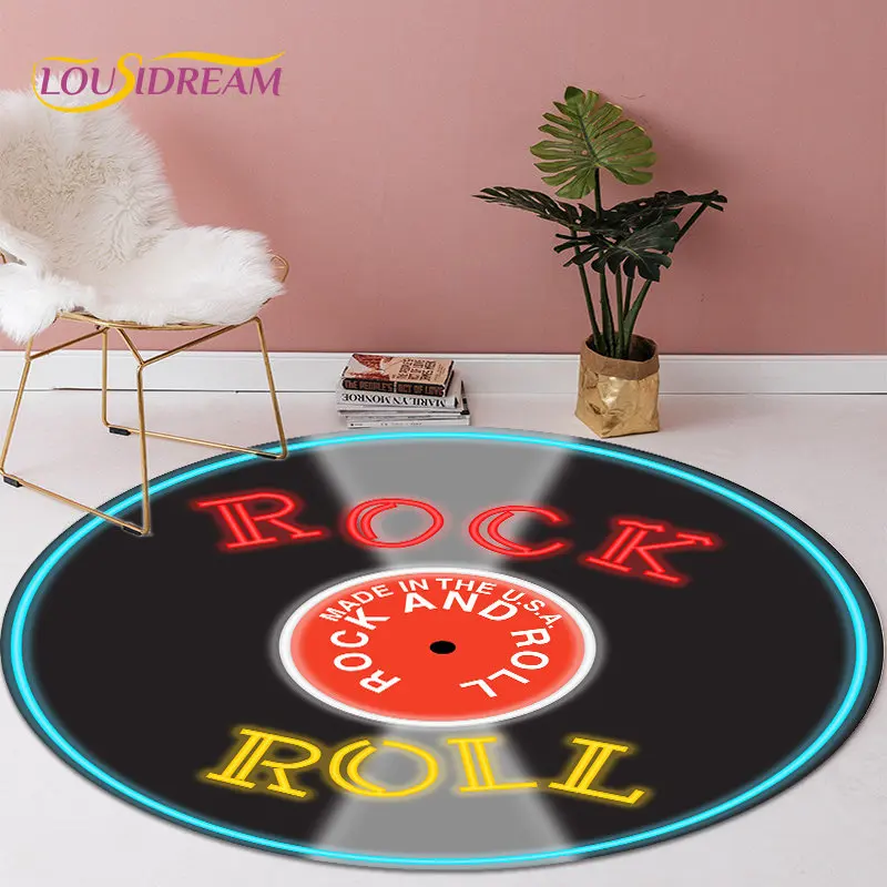 Retro Rock Roll Music Round Area Rug,Circle Carpet Rug for Living Room Bedroom Sofa Chair Decor,Kid Non-slip Floor Mat Pet Mat
Retro Rock Roll Music Round Area Rug,Circle Carpet Rug for Living Room Bedroom Sofa Chair Decor,Kid Non-slip Floor Mat Pet Mat