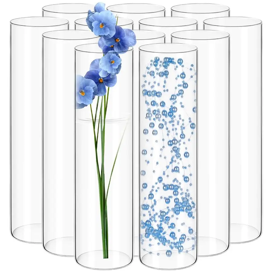 Glass Cylinder Vases for Centerpieces 12 Inch Tall Flower Vase for Wedding Decorations, Floating Candle Holder Vase Customizable
Glass Cylinder Vases for Centerpieces 12 Inch Tall Flower Vase for Wedding Decorations, Floating Candle Holder Vase Customizable