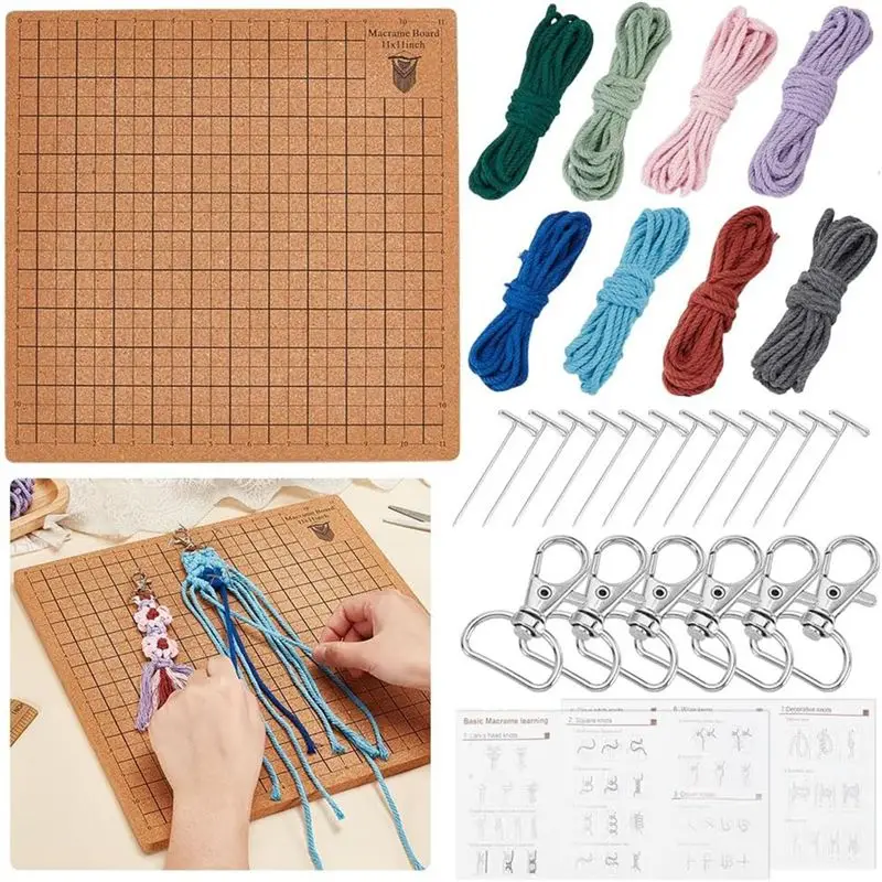 Macrame Board And Pins,Braiding Board With Instructions, Cotton Threads And Clasps, Macrame Kit For Cording Bracelet-A57M
Macrame Board And Pins,Braiding Board With Instructions, Cotton Threads And Clasps, Macrame Kit For Cording Bracelet-A57M