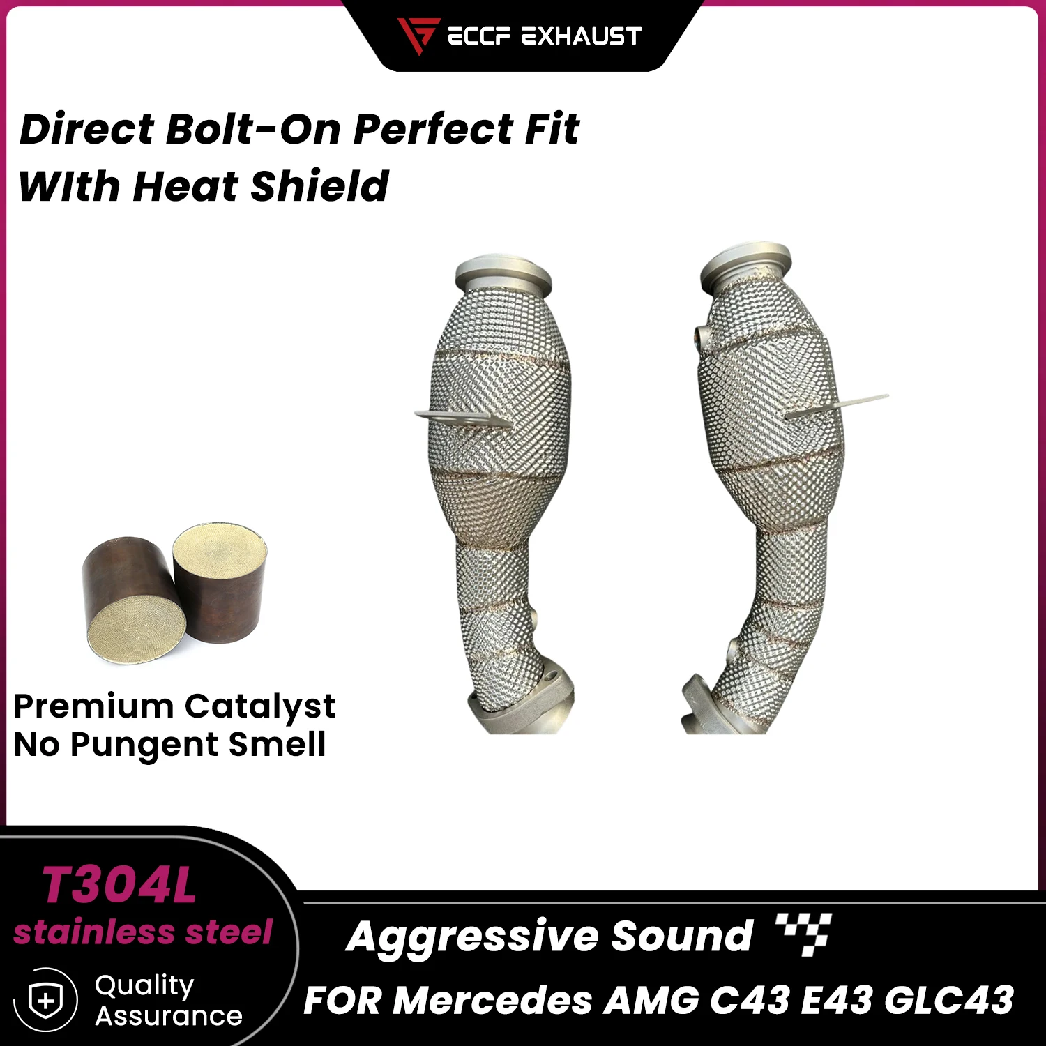 Sporty Downpipe With Heat Shield For Mercedes AMG C43 E43 GLC43 Aggressive Exhaust Sound High Flow Easy Installation
Sporty Downpipe With Heat Shield For Mercedes AMG C43 E43 GLC43 Aggressive Exhaust Sound High Flow Easy Installation