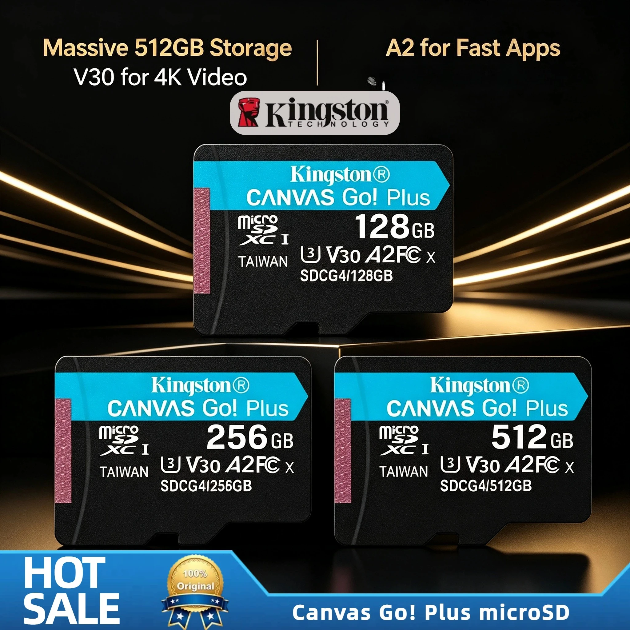 Kingston Canvas Go Plus 256GB Micro SD Card 200MB/s A2 U3 V30 Class 10 MicroSDXC for Smartphone Drone 4K Video
Kingston Canvas Go Plus 256GB Micro SD Card 200MB/s A2 U3 V30 Class 10 MicroSDXC for Smartphone Drone 4K Video