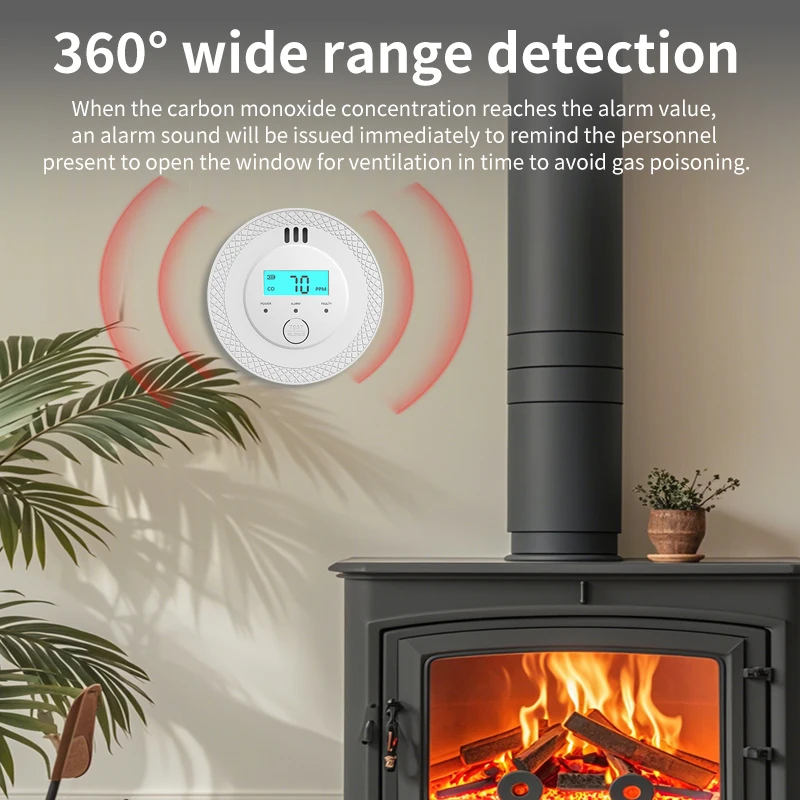 Детектор угарного газа с ЖК-дисплеем — сигнализация CO на батарейках для систем домашней безопасности
Детектор угарного газа с ЖК-дисплеем — сигнализация CO на батарейках для систем домашней безопасности
