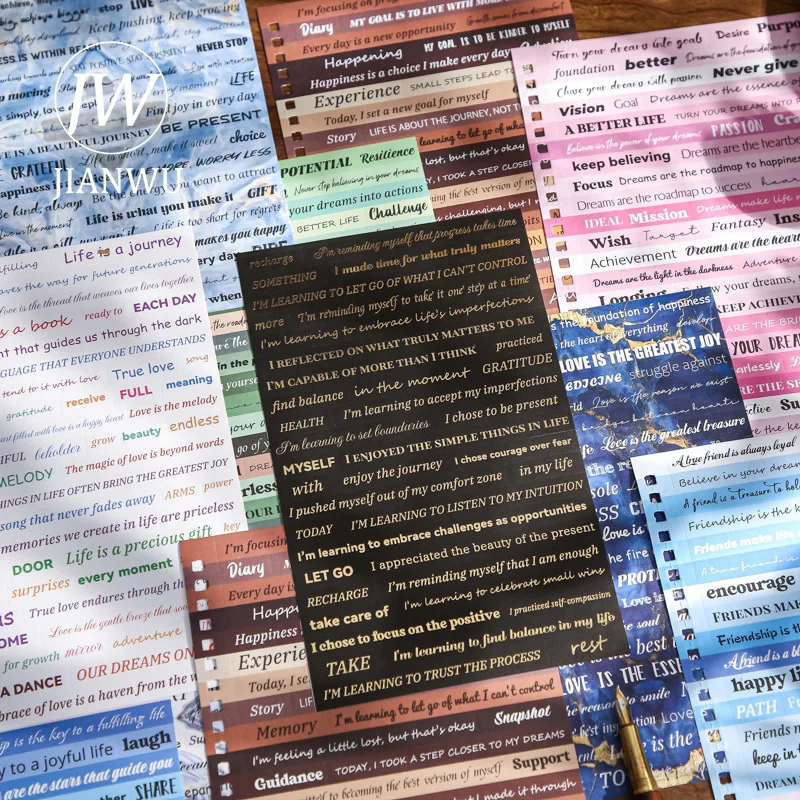 JIANWU Text Art Series Vintage English Text Landscape Material Collage Sticker Book Creative DIY Journal Scrapbook Stationery
JIANWU Text Art Series Vintage English Text Landscape Material Collage Sticker Book Creative DIY Journal Scrapbook Stationery