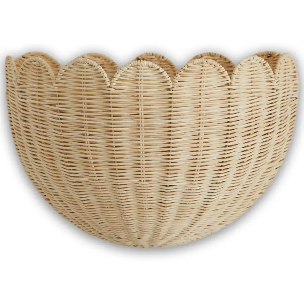 Handwoven Scallop Edge Wall Basket - Natural 16x10x7 Decorative Hanging Basket
Handwoven Scallop Edge Wall Basket - Natural 16x10x7 Decorative Hanging Basket