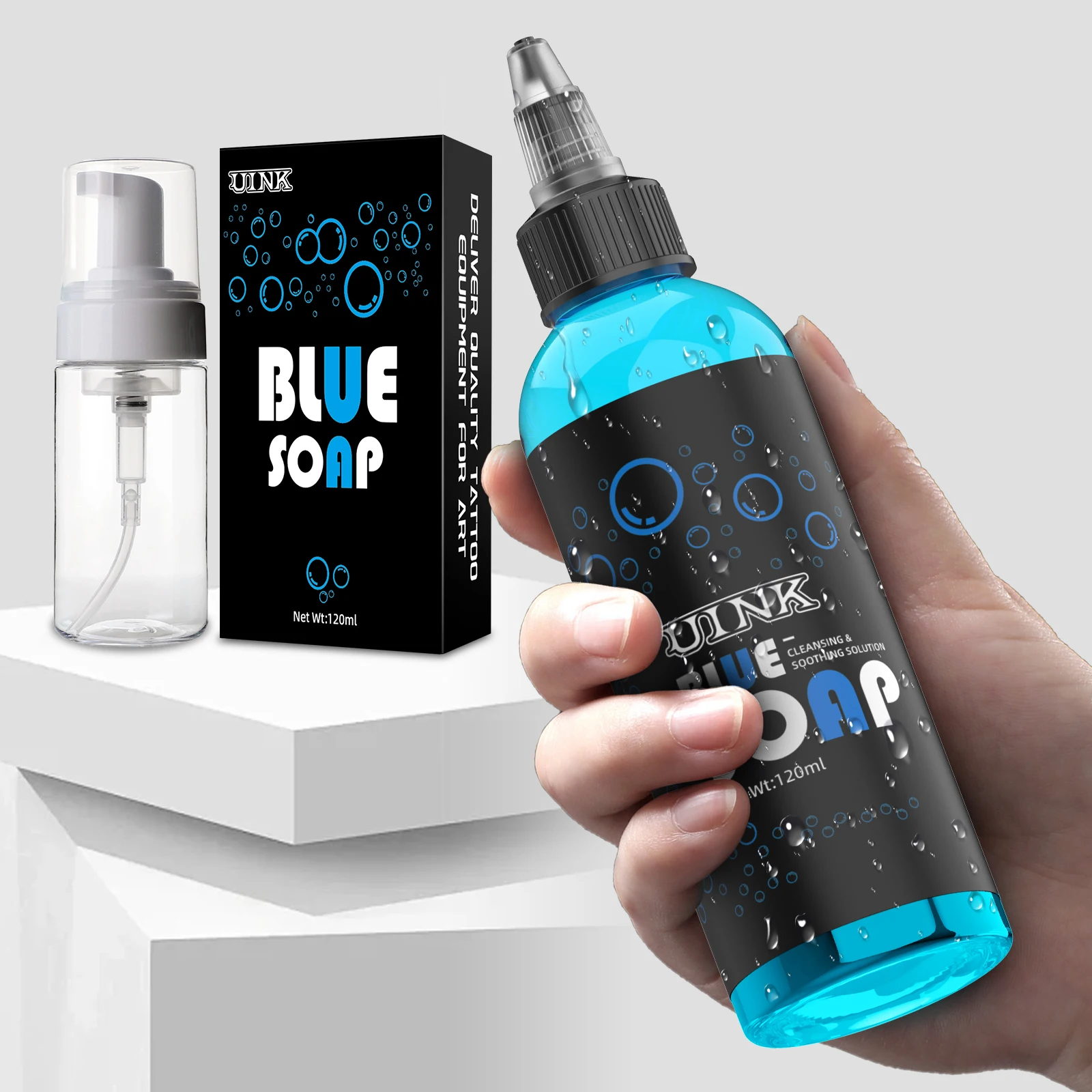 UINK Tattoo Blue Soap 120ml Tattoo Cleaning Tool with Foaming Pot Tattoo Kit Suitable For Tattoo Beginners And Tattoo Artists
UINK Tattoo Blue Soap 120ml Tattoo Cleaning Tool with Foaming Pot Tattoo Kit Suitable For Tattoo Beginners And Tattoo Artists
