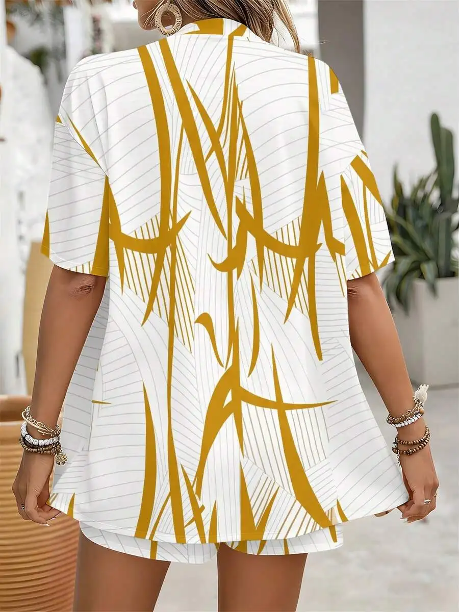 Abstract Tropical Leaves Womens Cardigan And Shorts Set Summer Beach Vacation Outfit Soft Comfortable
Abstract Tropical Leaves Womens Cardigan And Shorts Set Summer Beach Vacation Outfit Soft Comfortable