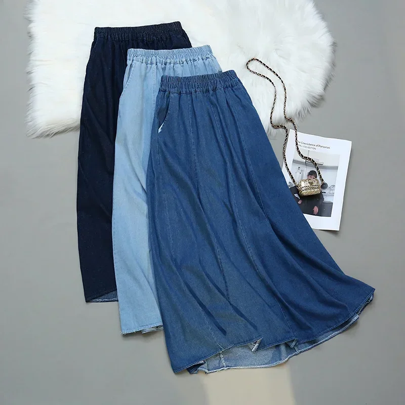 Fashion High Waist Summer Skirt Female Vintage Korean Denim Skirts Womens Elegant Faldas Mujer A-line Umbrella Jeans Skirt P306
Fashion High Waist Summer Skirt Female Vintage Korean Denim Skirts Womens Elegant Faldas Mujer A-line Umbrella Jeans Skirt P306