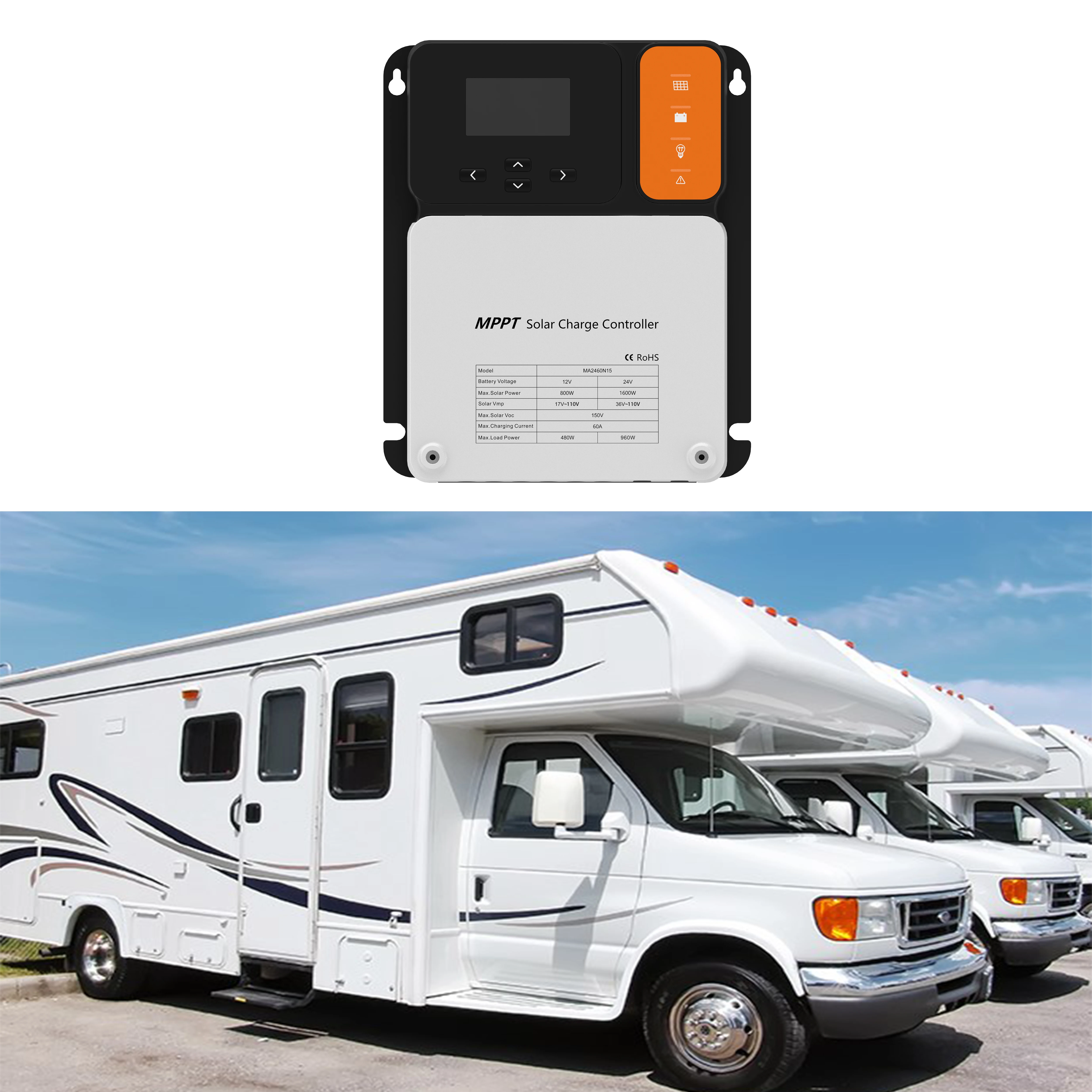 Контроллер заряда солнечных батарей MPPT, специально для автодомов и лодок, для литиевых, свинцово-кислотных, гелевых и аккумуляторов Flood, новая технология NOVA
Контроллер заряда солнечных батарей MPPT, специально для автодомов и лодок, для литиевых, свинцово-кислотных, гелевых и аккумуляторов Flood, новая технология NOVA