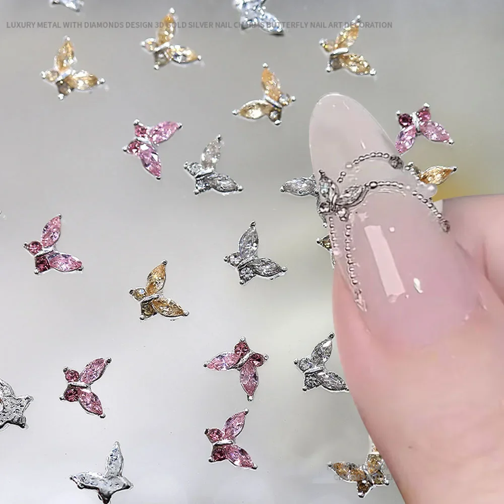10pcs Mini 4*5mm Crystal Butterfly Nail Art Charms 3D Diamond Jewelry Parts Pink Clear Metal Manicure Decoation Rhinestones Gems
10pcs Mini 4*5mm Crystal Butterfly Nail Art Charms 3D Diamond Jewelry Parts Pink Clear Metal Manicure Decoation Rhinestones Gems