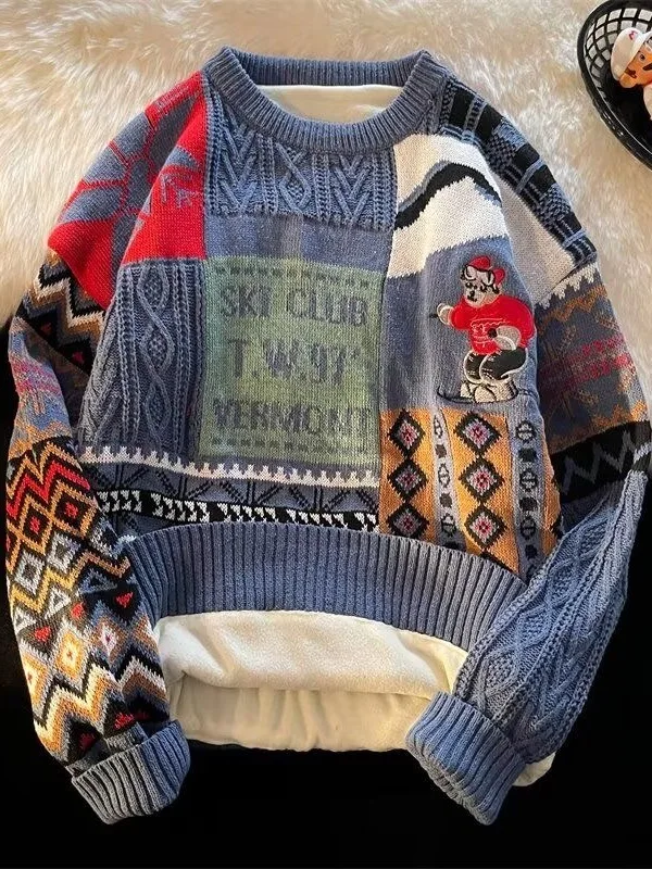 Мужской вязаный свитер на тему Cisas, свободная посадка на подкладке, модная зимняя одежда для пар, мягкая вязка с геометрическим узором
Мужской вязаный свитер на тему Cisas, свободная посадка на подкладке, модная зимняя одежда для пар, мягкая вязка с геометрическим узором