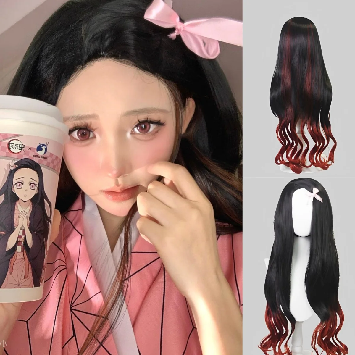 Demon Slayer Kimetsu No Yaiba's Nezuko Kamado Cosplay Wig Long Curly Hair Wig High Temperature Fibers Synthetic Wigs
Demon Slayer Kimetsu No Yaiba's Nezuko Kamado Cosplay Wig Long Curly Hair Wig High Temperature Fibers Synthetic Wigs