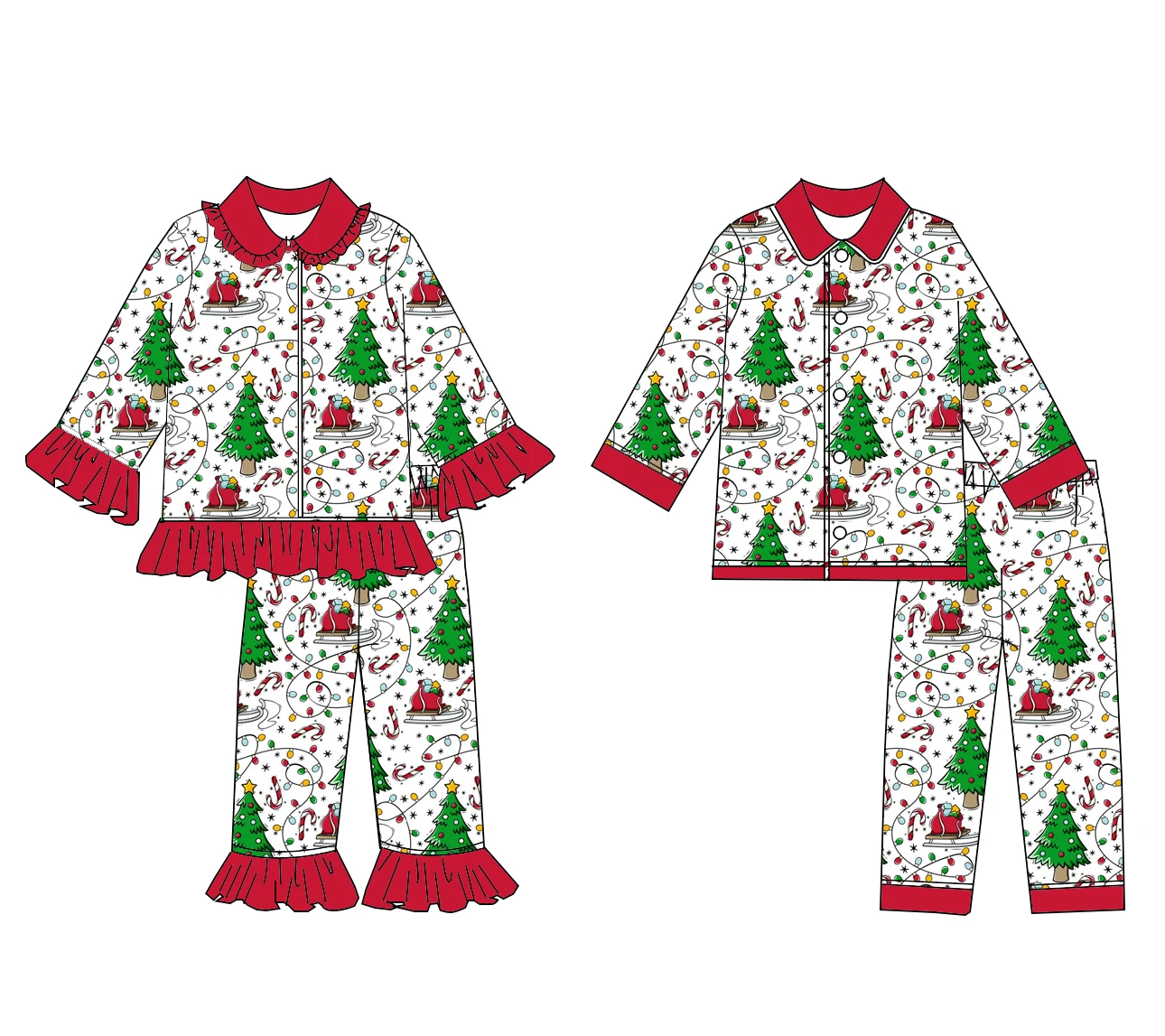 Boutique wholesale children's Christmas pajamas set boys and girls clothes long sleeve long pants pajamas set customized 
Boutique wholesale children's Christmas pajamas set boys and girls clothes long sleeve long pants pajamas set customized