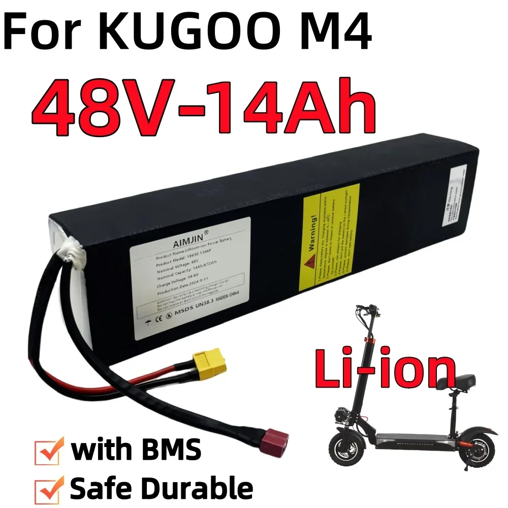 18650 13s4p for Kugoo M4 48V 14000mAh high-power 672Wh Li-ion Battery Pack M4 Electric Scooter Battery Built in BMS
18650 13s4p for Kugoo M4 48V 14000mAh high-power 672Wh Li-ion Battery Pack M4 Electric Scooter Battery Built in BMS