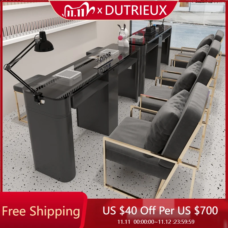 Black Luxury Nail Desk Makeup High Quality Minimalist Reception Manicure Table Modern Aesthetic Nagel Tisch Salon Furniture
Black Luxury Nail Desk Makeup High Quality Minimalist Reception Manicure Table Modern Aesthetic Nagel Tisch Salon Furniture