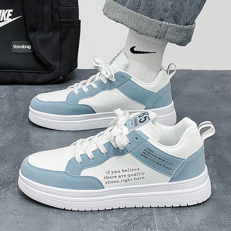 Trendy Men's Sports Shoes Casual Versatile Design Student Flat Shoes Breathable Synthetic Leather round Toe Rubber Outsole
Trendy Men's Sports Shoes Casual Versatile Design Student Flat Shoes Breathable Synthetic Leather round Toe Rubber Outsole