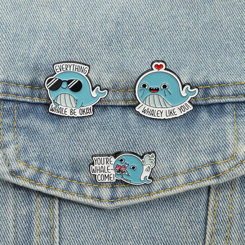 3Pcs Cute Whale Enamel Pins Funny Sea Animal Brooches Kawaii Lapel Badge Gift Fashion women's clothing and accessories
3Pcs Cute Whale Enamel Pins Funny Sea Animal Brooches Kawaii Lapel Badge Gift Fashion women's clothing and accessories