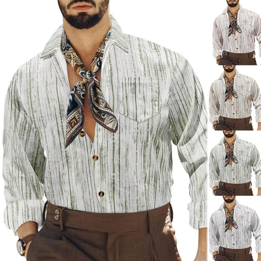 2025 Spring and Summer New Men's Retro Casual Tie-Dye Striped Pocket Long Sleeve Shirt Fashion Trend Casual Lapel Mens Tops
2025 Spring and Summer New Men's Retro Casual Tie-Dye Striped Pocket Long Sleeve Shirt Fashion Trend Casual Lapel Mens Tops