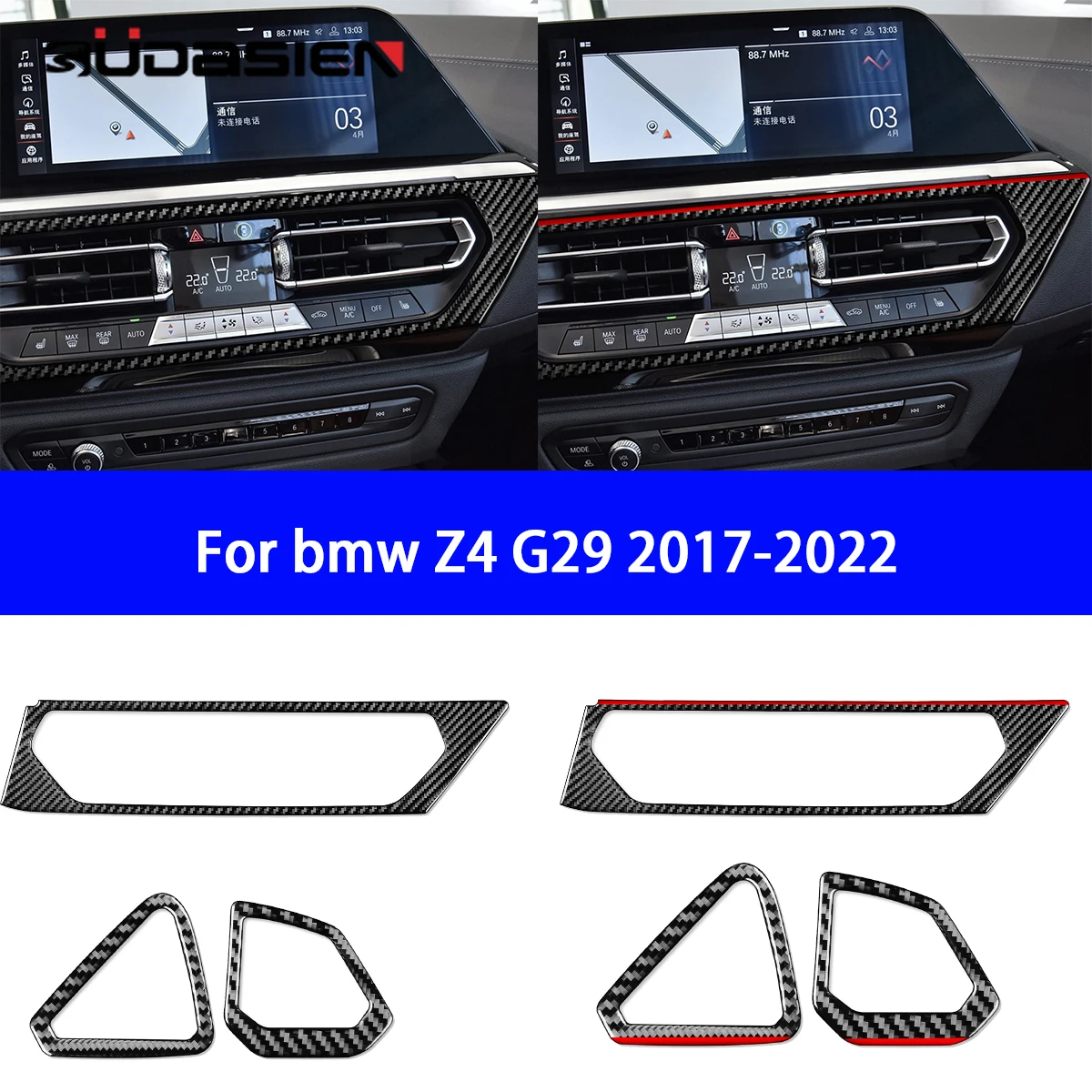 Suitable for BMW Z4 G28 2017-2022 Car Air Conditioning Panel Decoration Sticker Carbon Fiber Accessories.
Suitable for BMW Z4 G28 2017-2022 Car Air Conditioning Panel Decoration Sticker Carbon Fiber Accessories.