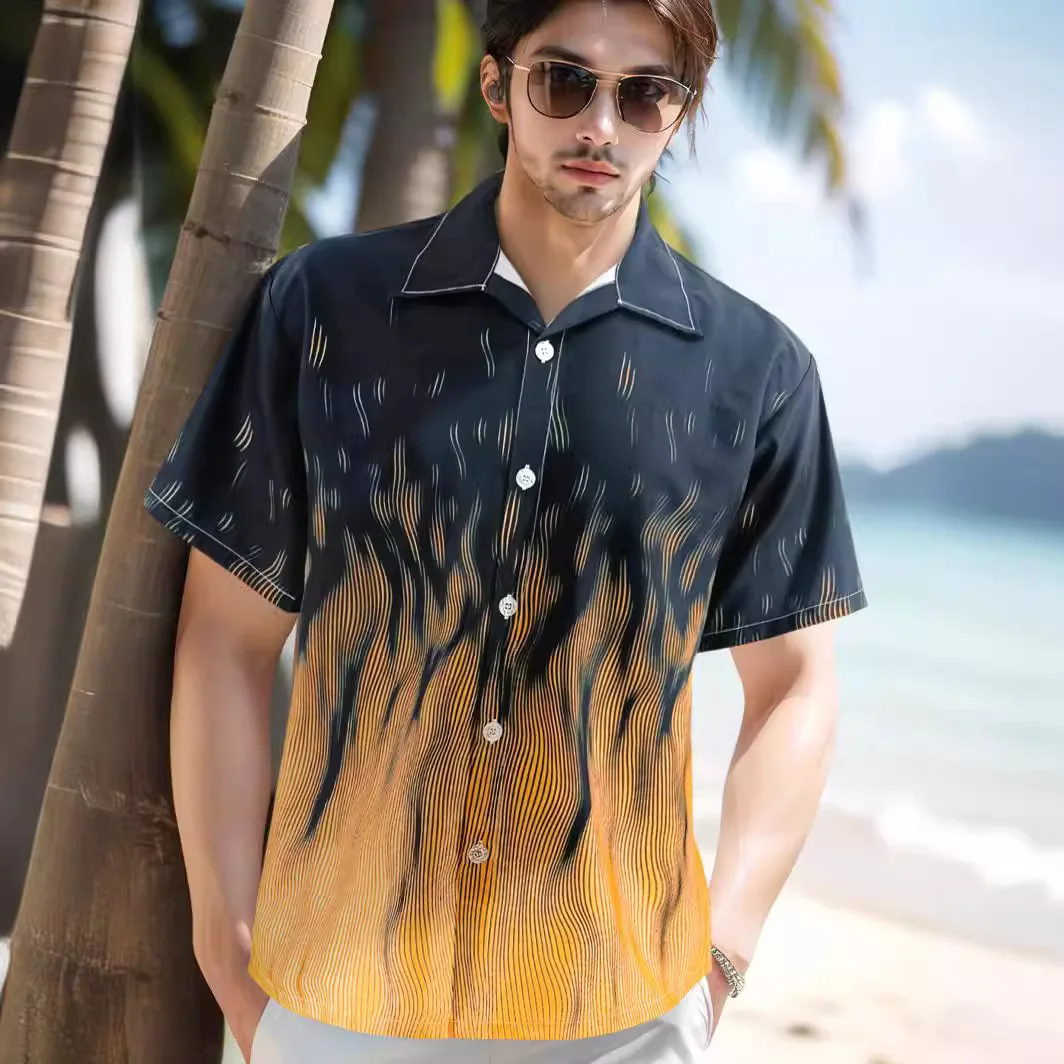 Summer Beach Shirt Men Floral Fashion Hawaiian Flame Casual Short Sleeve Single-Breasted Imported Clothing Streetwear Resort
Summer Beach Shirt Men Floral Fashion Hawaiian Flame Casual Short Sleeve Single-Breasted Imported Clothing Streetwear Resort