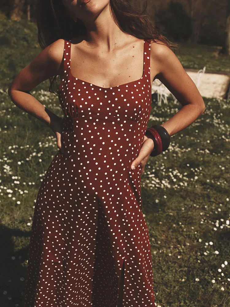 Summer New Arrival Sexy Svel Polka Dot round Ne Strap Midi Dr Women's Faionable Ethnic Sle Stage Costume
Summer New Arrival Sexy Svel Polka Dot round Ne Strap Midi Dr Women's Faionable Ethnic Sle Stage Costume