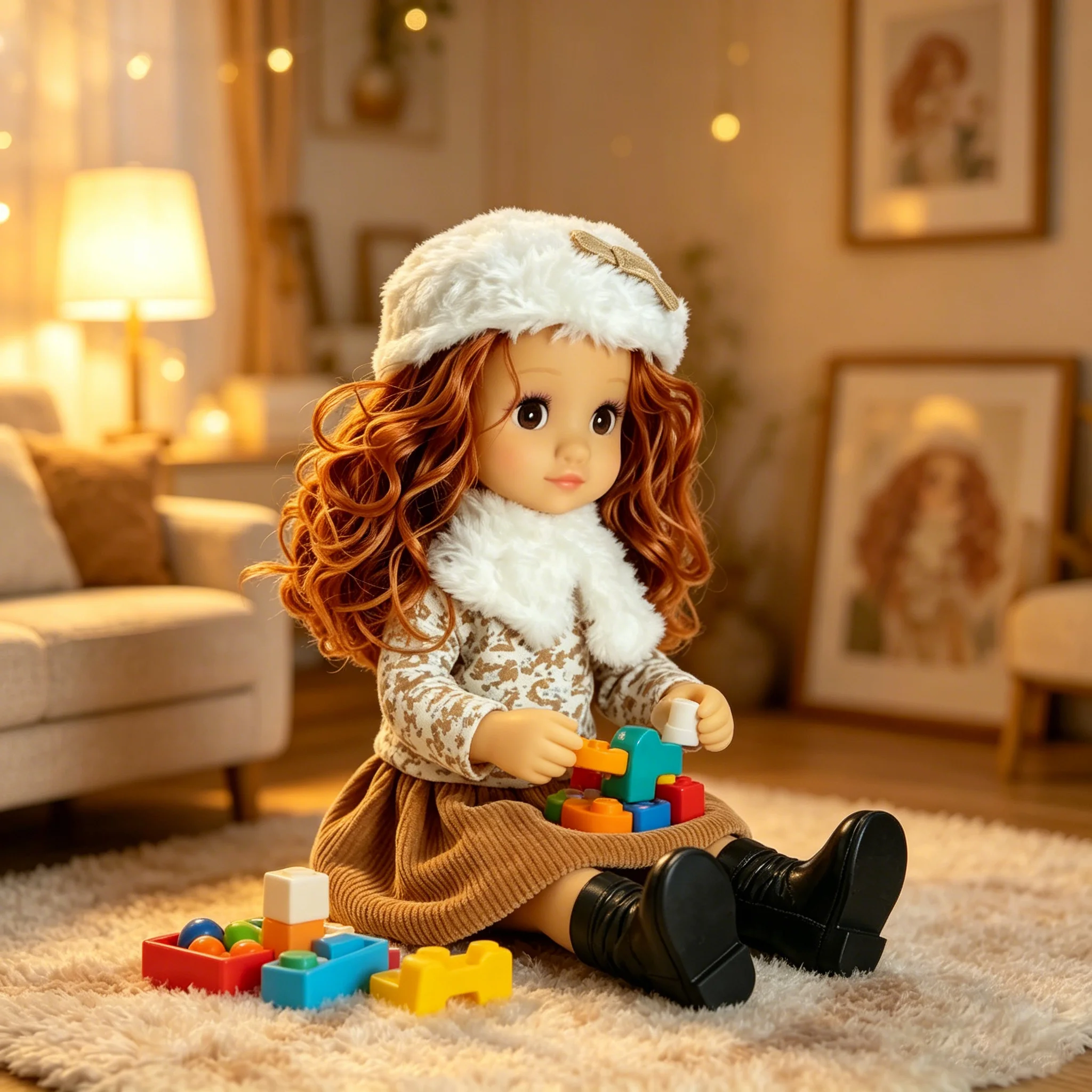 Cozy Winter Style 16 Inch Doll Clothes & Doll Set, Faux Fur Hat + Scarf + Printed Top + Skirt + Boots, Full Outfit Included
Cozy Winter Style 16 Inch Doll Clothes & Doll Set, Faux Fur Hat + Scarf + Printed Top + Skirt + Boots, Full Outfit Included