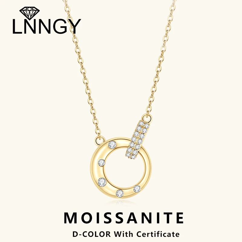 Lnngy Certified Full Moissanite Necklace Exquisite 925 Sterling Silver Double Circle Pendant Necklaces For Engagement Jewelry
Lnngy Certified Full Moissanite Necklace Exquisite 925 Sterling Silver Double Circle Pendant Necklaces For Engagement Jewelry